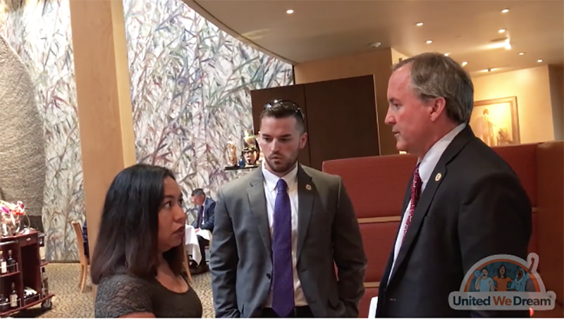 Watch as a DACA Recipient Confronts Texas's Attorney General Over His Effort to End the Program