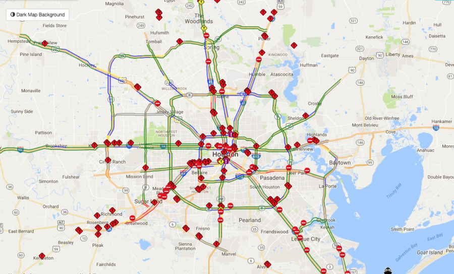 List of icy locations on Houston, Texas area roads